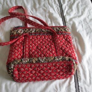 Vera Bradley Talbot Red Villager Red Quilted Tote Bag